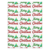 Merry kerstboomrood script tafelkleed (Voorkant)