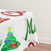Merry kerstboomrood script tafelkleed (Voorbeeld)