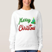 Merry kerstboomrood script trui (Voorkant)