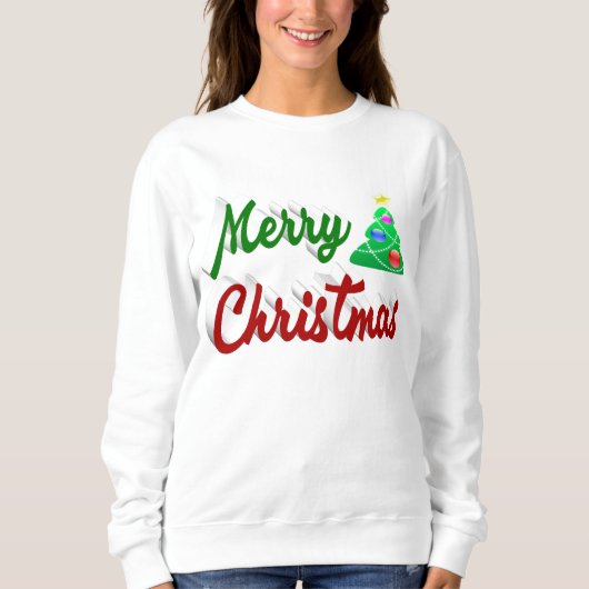 Merry kerstboomrood script trui (Voorkant)