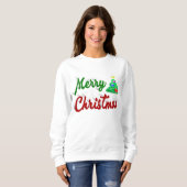 Merry kerstboomrood script trui (Voorkant volledig)