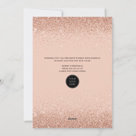 Merry kerstboomstructuur Bedrijfs Logo Feestdagenkaart (Achterkant)