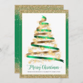 Merry kerstboomstructuur Bedrijfs Logo Feestdagenkaart (Voorkant / Achterkant)