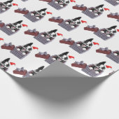 Merry Kerstborder Collie Cadeaupapier (Hoek)