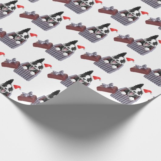 Merry Kerstborder Collie Cadeaupapier (Hoek)