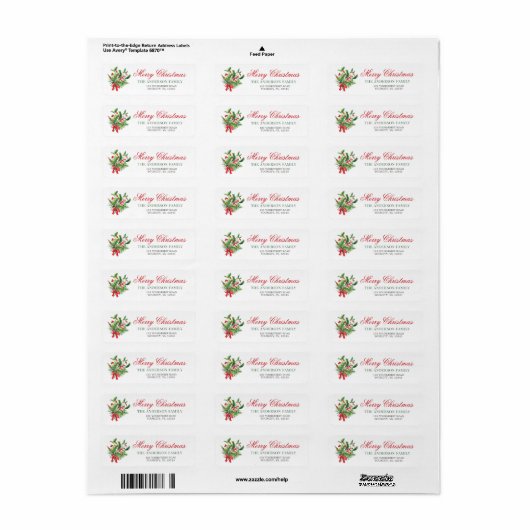 Merry Kerstbouquet red green Etiket (Full Sheet)