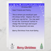 Merry kerstbrief Snowflake (Voorkant / Achterkant)