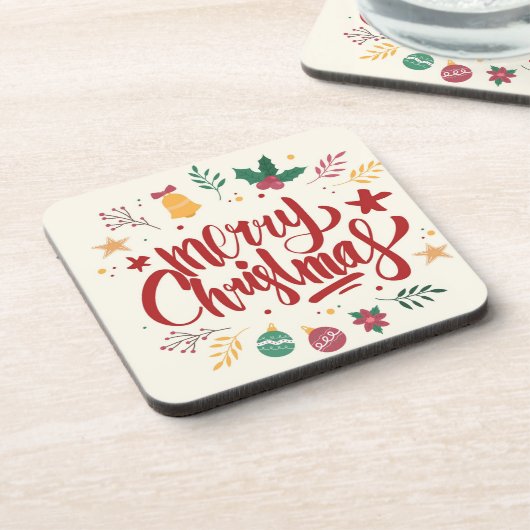 Merry kerstbrieftering bier onderzetter (Linkerzijde)