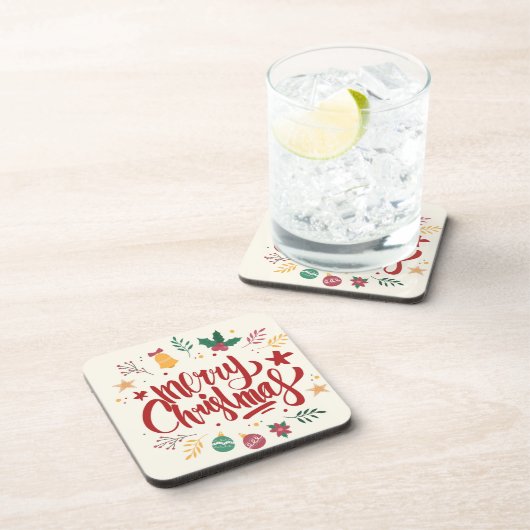 Merry kerstbrieftering bier onderzetter (Rechterzijde)