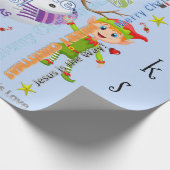 Merry Kerstbrother Wrapping Paper Jesus Santa Cadeaupapier (Hoek)