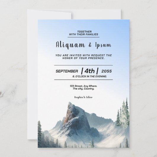 Merry kerstbruiloft Uitnodiging Kaart Design (Voorkant)