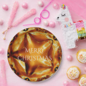Merry Kerstbruin Gold Copper Elegant Star Papieren Bordje (Feest)