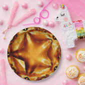 Merry Kerstbruin Gold Copper Elegant Star Papieren Bordje (Feest)