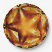 Merry Kerstbruin Gold Copper Elegant Star Papieren Bordje (Voorkant)