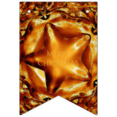 Merry Kerstbruin Gold Copper Elegant Star Vlaggetjes (Eerste vlag)