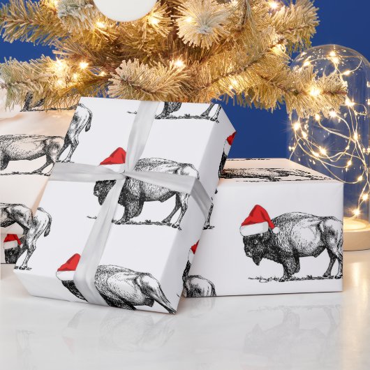 Merry Kerstbuffalo Cadeaupapier (Feestdagen)