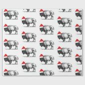 Merry Kerstbuffalo Cadeaupapier (Vlak)