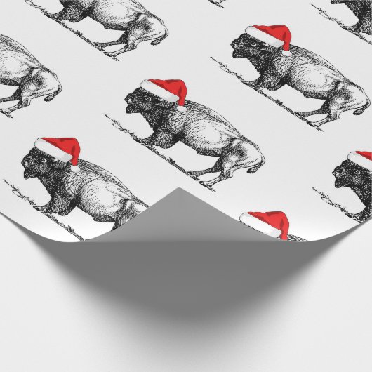 Merry Kerstbuffalo Cadeaupapier (Hoek)