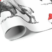 Merry Kerstbuffalo Cadeaupapier (Rol Hoek)