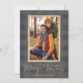 Merry kerstbuffalo Check Photo Feestdagenkaart (Voorkant)