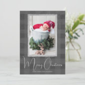 Merry kerstbuffalo Check Photo Feestdagenkaart (Staand voorkant)