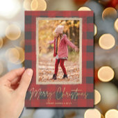 Merry kerstbuffalo Check Photo Feestdagenkaart