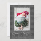 Merry kerstbuffalo Check Photo Feestdagenkaart (Voorkant)