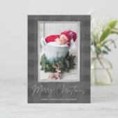 Merry kerstbuffalo Check Photo Feestdagenkaart (Staand voorkant)