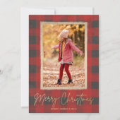 Merry kerstbuffalo Check Photo Feestdagenkaart (Voorkant)