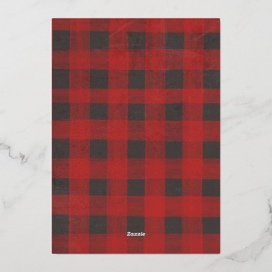 Merry kerstbuffalo Check Photo Silver Folie Feestdagenkaart (Achterkant)