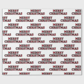 Merry kerstbuffalo Check Typografie Cadeaupapier (Vlak)