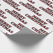 Merry kerstbuffalo Check Typografie Cadeaupapier (Hoek)