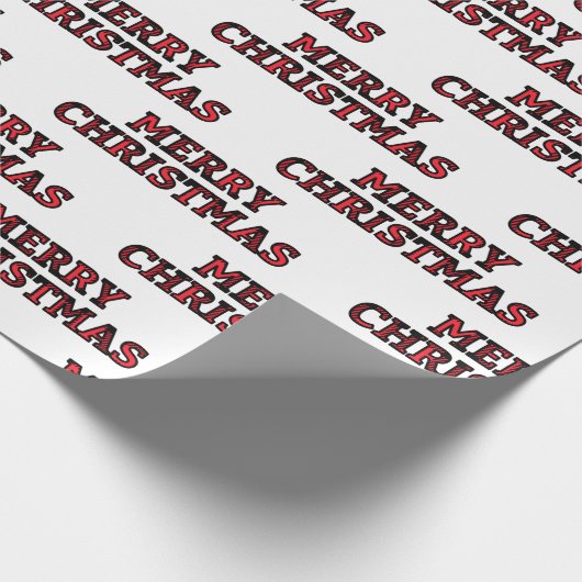 Merry kerstbuffalo Check Typografie Cadeaupapier (Hoek)