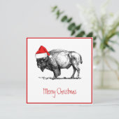 Merry Kerstbuffalo Feestdagenkaart (Staand voorkant)
