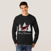 Merry Kerstbuffalo Pset Dinosaur Santa Trex T-shirt (Voorkant volledig)