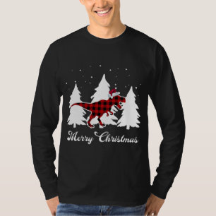 Merry Kerstbuffalo Pset Dinosaur Santa Trex T-shirt