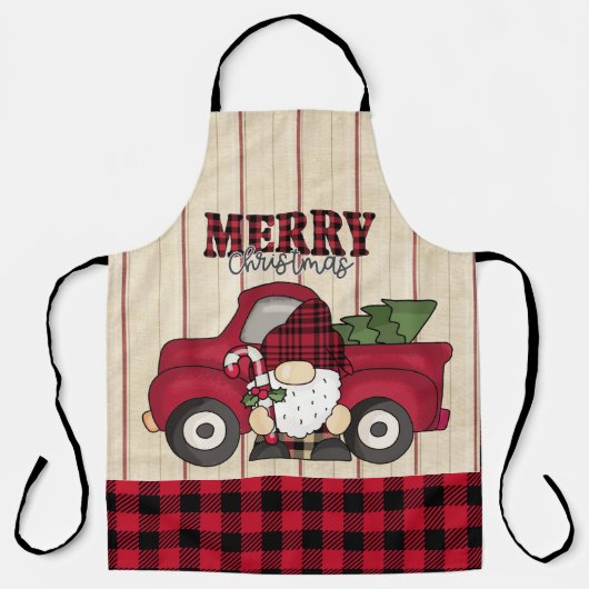 Merry kerstbuffalo Pset Gnome Apron Schort (Voorkant)