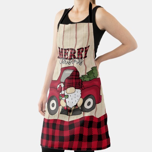 Merry kerstbuffalo Pset Gnome Apron Schort (Insitu)