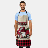 Merry kerstbuffalo Pset Gnome Apron Schort (Gedragen)