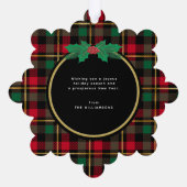 Merry kerstbuffalo Pset Ornament Kaart (Achterkant)