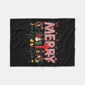 Merry kerstbuffalo Pset Red Santa Family Xma Fleece Deken (Voorkant (Horizontaal))