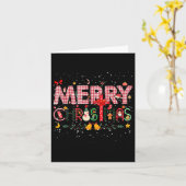 Merry kerstbuffalo Pset Red Santa Family Xma Kaart (Gele Bloem)