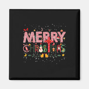 Merry kerstbuffalo Pset Red Santa Family Xma Magneet