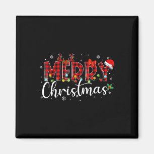 Merry kerstbuffalo Pset Red Santa Hat Xmas P Magneet