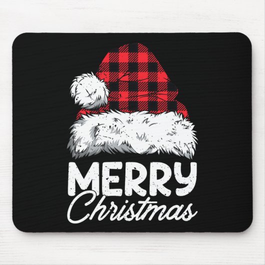 Merry kerstbuffalo Pset Red Santa Hat Xmas P Muismat (Voorkant)