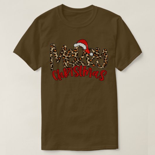 Merry kerstbuffalo Pset Red Santa Hat Xmas P T-shirt (Design voorkant)
