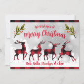 Merry Kerstbuffalo Pset Reindeers Feestdagenkaart (Voorkant)