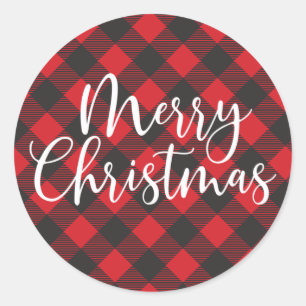 Merry kerstbuffalo Pset Ronde Sticker