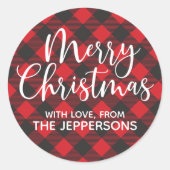 Merry kerstbuffalo Pset Ronde Sticker (Voorkant)