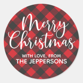 Merry kerstbuffalo Pset Ronde Sticker